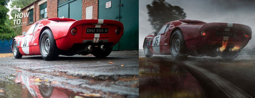 Редактирование фотографий автомобилей Porsche.